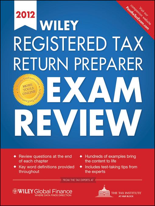 Title details for Wiley Registered Tax Return Preparer Exam Review 2012 by The Tax Institute at H&R Block - Available